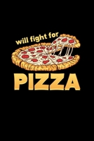 Will Fight For Pizza: Punkteraster Dotted Notizbuch A5 - MMA Jiu Jitsu Krav Maga Notizbuch I Kampfsportler Martial Arts Arm Bar BJJ Taekwondo Training Geschenk 1704100364 Book Cover