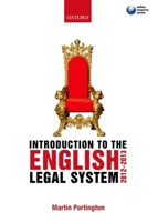 Introduction to the English Legal System 0199644829 Book Cover