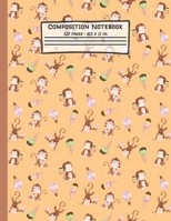 Monkeys Composition Notebook: Monkey Gifts: Paperback Blank Wide Ruled Lined Paper Journal for School: 8.5 x 11 170065473X Book Cover