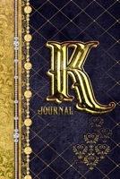 K Journal: Letter A Initial Monogram Lined Notebook - Elegant Diamond and Gold Print 1708508546 Book Cover
