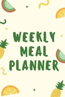 Weekly Meal Planner Fresh fruits Pattern: 52 Weeks of Menu Planning Pages / Journal Gift, 100 Pages, 6x9, Soft Cover, Matte Finish 1673670555 Book Cover