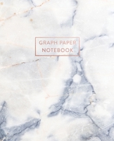 Graph Paper Notebook: Blue and White Grey Marble - 7.5 x 9.25 - 5 x 5 Squares per inch - 100 Quad Ruled Pages - Cute Graph Paper Composition Notebook for Children, Kids, Girls, Teens and Students (Mat 1689683619 Book Cover