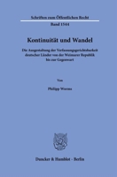 Kontinuitat Und Wandel: Die Ausgestaltung Der Verfassungsgerichtsbarkeit Deutscher Lander Von Der Weimarer Republik Bis Zur Gegenwart (German Edition) 3428192370 Book Cover