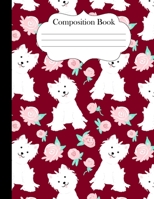 Composition Book: Westie Puppies Dogs 8.5x11 journal notebook wide ruled for girls women 1692507435 Book Cover