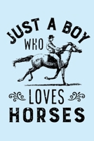 Just a Boy Who Loves Horses: Horse Lined Notebook, Journal, Organizer, Diary, Composition Notebook, Gifts for Horse Riders and Lovers 1706270232 Book Cover