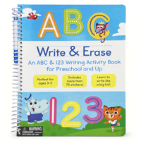 Write & Erase ABC and 123: Wipe Clean Writing & Tracing Workbook Skills for Preschool Kids and Up Ages 3-5: Includes Letter and Number Tracing, Early ... Erase Marker & Bonus Restickable Stickers. 1646384245 Book Cover