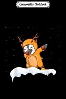 Composition Notebook: Christmas Dabbing Penguin In Reindeer Holiday Costume Fun Journal/Notebook Blank Lined Ruled 6x9 100 Pages 1709864583 Book Cover