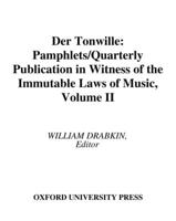 Der Tonwille: Pamphlets in Witness of the Immutable Laws of Music, Volume II 0195175182 Book Cover
