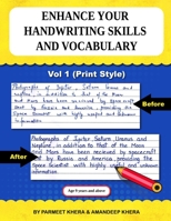 Enhance your Handwriting Skills and Vocabulary: Practice Book on Writing Skills for Ages 9 years and above (Print Style) 169355092X Book Cover