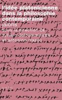 L'Idee Platonicienne Dans La Philosophie Contemporaine: Jalons 2711623564 Book Cover
