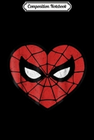 Composition Notebook: Marvel Spider-Man Face Mask Valentine's Heart Logo Journal/Notebook Blank Lined Ruled 6x9 100 Pages 1706512082 Book Cover