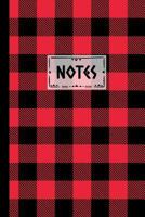 Notes: Buffalo Plaid Notebook - Small Red and Black Lumberjack Plaid Pattern Blank Lined Journal 1790109736 Book Cover