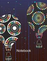 Notebook. Hot Air Balloons Cover Design. Composition Notebook. Wide Ruled. 8.5 x 11. 120 Pages. 1075494850 Book Cover
