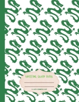 Knitting Graph Paper: Cute green dragon cartoon themed knitter's graph notebook 4:5 asymmetric ratio grid. Large format 8.5x11 size book. 1711633887 Book Cover