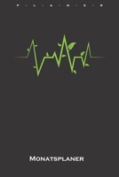 EKG der Umwelt mit Blätter Monatsplaner: Monatsübersicht (Termine, Ziele, Notizen, Wochenplan) für Naturfreunde und Umweltschützer (German Edition) 1658632540 Book Cover