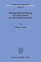 Komplexitatsbewaltigung in Grossverfahren Des Wirtschaftsstrafrechts 3428159063 Book Cover