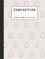 Composition: Wide ruled education composition notebook for school and college students and teachers - Beige and light grey dot contemporary graphic cover art design 108033534X Book Cover