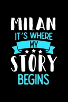 Milan It's Where My Story Begins: Milan Graph Paper Notebook with 120 pages 6x9 perfect as math book, sketchbook, workbook and diary 1650327587 Book Cover