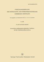 Anwendung Mathematisch-Statistischer Verfahren Bei Der Fabrikationsuberwachung 3663061744 Book Cover