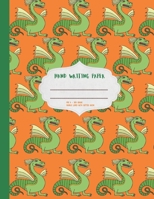 Handwriting Paper: Cute dragon dinosaur winter themed practice hand writing paper. Pre K 3rd grade. Double lined dotted guide. Large format 8.5x11 1709993847 Book Cover