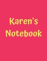 Karen's Notebook: Soft Cover, College Ruled, 100 Sheets, 8.5" x 11" (Letter Size), White Paper (Women's Custom Names) 1675106576 Book Cover