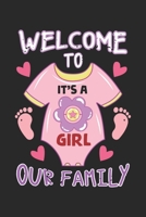 Welcome to our Family: New Baby Gender Reveal It's a Girl Daughter Notebook 6x9 Inches 120 dotted pages for notes, drawings, formulas Organizer writing book planner diary 1712374400 Book Cover