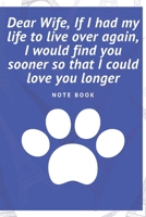 Dear Wife, If I Had My Life to Live over Again, I Would Find You Sooner So That I Could Love You Longer : Journal - Pink Diary, Planner, Gratitude, Writing, Travel, Goal, Bullet Notebook - 6x9 120 Pag 1675822107 Book Cover