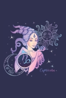 Capricorn Horoscope Journal for the Devoted Capricorn Woman: Lined Zodiac Notebook Neon Zodiac Girl and Starry Night Cover - 6x9, 120 pages 1687185654 Book Cover