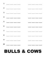 Bulls & Cows: 350 Games 1533662290 Book Cover