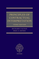 Principles of Contractual Interpretation 3e 0198897170 Book Cover