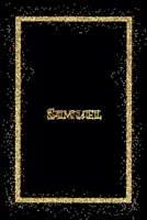 Samuel: Name Samuel Monogram Notebook - 120 Pages - Size 6x9, Soft Cover, Matte Finish- Gold Confetti Glitter Monogram Blank Lined Note Book, Writing Pad, Journal or Diary Kids, Girls Men & Women 1660339510 Book Cover