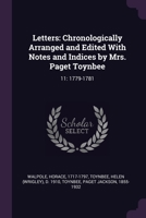 Letters: Chronologically Arranged and Edited With Notes and Indices by Mrs. Paget Toynbee: 11: 1779-1781 1379062020 Book Cover