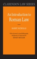 An Introduction to Roman Law 0198760639 Book Cover