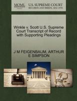 Winkle v. Scott U.S. Supreme Court Transcript of Record with Supporting Pleadings 1270298046 Book Cover