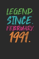 Legend Since February 1991: Birthday Gift Idea for Women And Men - Graph Ruled Notebook / Journal (6" X 9" - 5 X 5 Graph Ruled) B083XVH6FM Book Cover