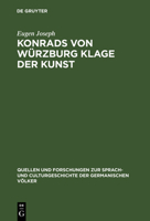 Konrads Von W�rzburg Klage Der Kunst 3110994127 Book Cover