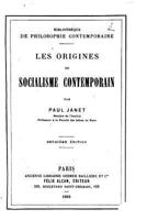 Les Origines Du Socialisme Contemporain 1542450934 Book Cover