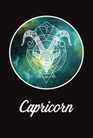 Zodiac Journal: Beautiful Capricorn Line Drawing With Sacred Geometry Accent On A Yellow and Green Constellation 1692569481 Book Cover