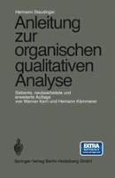 Anleitung Zur Organischen Qualitativen Analyse 3540043462 Book Cover