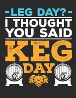 Leg Day I Thought You Said Keg Day: Workout Notebook, Blank Lined Training And Workout Logbook, 150 Pages for writing notes, college ruled 1695355954 Book Cover