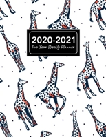 2020-2021 Two Year Weekly Planner: 8.5x11 Giraffe African Animal Pattern 2 Year Weekly Planner, Organizer, Journal, Notebook & To Do list Gift For Men, Women, Teen Girls, Boys 1695373901 Book Cover