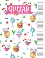Guitar Tab Notebook: Blank 6 Strings Chord Diagrams & Tablature Music Sheets with Cocktails Themed Cover Design B083XTHGB2 Book Cover