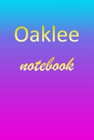 Oaklee: Blank Notebook Wide Ruled Lined Paper Notepad Writing Pad Practice Journal Custom Personalized First Name Initial O Blue Purple Gold Taking Class Notes, Homework, Studying School Homeschool &  1670872629 Book Cover