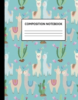 Composition Notebook: Wide Ruled Paper Notebook Journal Cute Wide Blank Lined Workbook for Teens Kids Students Girls for Home School College Writing Notes Cute Alpaca With Heart Shape Pattern 1692641085 Book Cover
