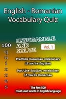 English - Romanian Vocabulary Quiz - Match the Words - Volume 1 B0BM7PL42P Book Cover