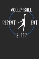 Volleyball Eat Sleep Repeat: Notebook 6 x 9 (A5) Graph Paper Squared Journal Gift For Volleyball Players And Beach Volleyball Players (108 Pages) 1673495923 Book Cover