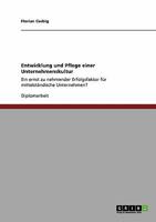 Entwicklung Und Pflege Einer Unternehmenskultur 3640157311 Book Cover