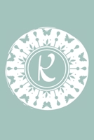 K: Initial K Monogram Notebook Journal Gift Pale blue Butterfly Circle design 167334996X Book Cover