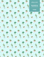 College Ruled Notes 110 Pages: Cactus Floral Notebook for Professionals and Students, Teachers and Writers Cactus Pattern with Blue Background 1689022132 Book Cover