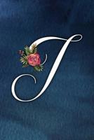 I: Letter I Dotted Matrix Notebook and Planner, Floral Letter on Blue Watercolor, Personalized Bullet Dot Grid Journal Monogram Initial, 6 x 9 1097365670 Book Cover